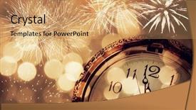  Presentation with new year streamer - Colorful slide set enhanced with new year's at midnight backdrop and a coral colored foreground