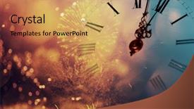  Presentation with snowflakes - Colorful PPT theme enhanced with new year's at midnight backdrop and a coral colored foreground