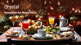  Presentation with fireworks on chinese new year - Beautiful slides featuring new year's breakfast with fireworks backdrop and a wine colored foreground