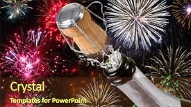  Presentation with new years - PPT theme having new years celebration with bottle background and a  colored foreground