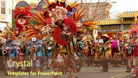  Presentation with new years - Beautiful presentation design featuring new-years-day-mummers-parade backdrop and a tawny brown colored foreground