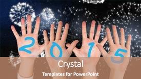  Presentation with new years eve - Slides enhanced with new years eve 2015 - business peoples hands against white background and a coral colored foreground