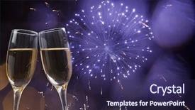  Presentation with new years eve - Colorful slide deck enhanced with new years eve 2015 - glasses with champagne against fireworks backdrop and a  colored foreground