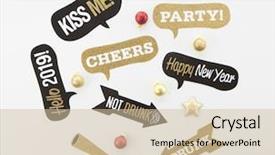  Presentation with new year 2019 - Slides featuring new year's eve 2019 background and a soft green colored foreground