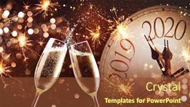  Presentation with new years eve - Audience pleasing presentation design consisting of new-years-eve-celebration-background backdrop and a tawny brown colored foreground
