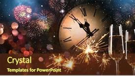 Presentation with new years eve - Presentation design featuring new years eve celebration background background and a tawny brown colored foreground
