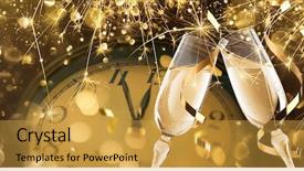  Presentation with new year - PPT layouts featuring new year's eve celebration background and a yellow colored foreground