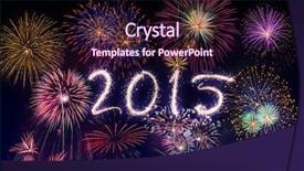  Presentation with new year - Beautiful slides featuring new year's eve fireworks 2015 backdrop and a wine colored foreground
