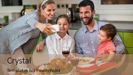  Presentation with family children - Colorful PPT theme enhanced with new years eve menu - cheerful family with children making backdrop and a  colored foreground