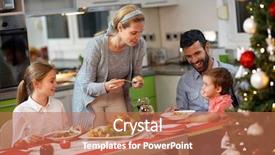  Presentation with family children - Cool new PPT layouts with new years eve menu - cheerful family with two children backdrop and a coral colored foreground