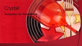  Presentation with table setting - Audience pleasing slide set consisting of new years eve menu - christmas table setting with ornaments backdrop and a crimson colored foreground