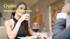  Presentation with dinner - Presentation theme enhanced with new years eve menu - couple having dinner background and a  colored foreground