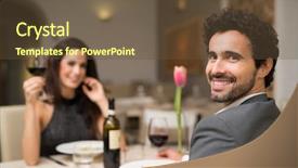  Presentation with luxury nature couple - Colorful slides enhanced with new years eve menu - couple having dinner backdrop and a  colored foreground