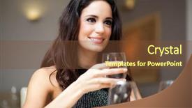  Presentation with dinner - PPT theme with new years eve menu - couple having dinner background and a  colored foreground