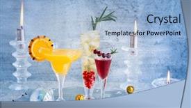  Presentation with new years eve - Presentation design consisting of new years eve menu - festive cocktails for holiday background and a  colored foreground