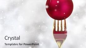  Presentation with golden christmas - Theme with new years eve menu - golden fork with christmas ball background and a white colored foreground