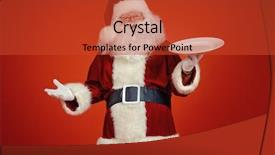  Presentation with jolly - Presentation theme having new years eve menu - jolly santa claus holds big background and a red colored foreground