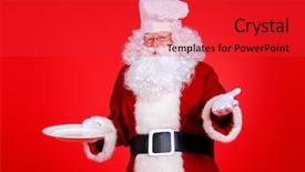  Presentation with christmas red - Colorful theme enhanced with new years eve menu - jolly santa claus backdrop and a  colored foreground