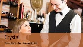  Presentation with mexican restaurant food tacos - Colorful presentation design enhanced with new years eve menu - waiter suggesting food backdrop and a  colored foreground