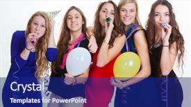  Presentation with new years eve - Audience pleasing presentation design consisting of new years eve party celebrations backdrop and a navy blue colored foreground