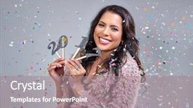  Presentation with new years eve - Beautiful slide deck featuring new years eve party backdrop and a gray colored foreground