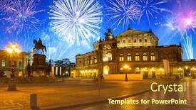  Presentation with new years - Presentation consisting of new-years-firework-display-over background and a tawny brown colored foreground