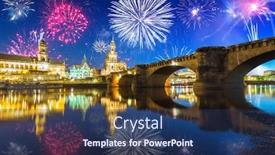  Presentation with new years - Presentation design featuring new-years-firework-display-over background and a ocean colored foreground