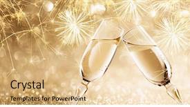  Presentation with fireworks - PPT layouts with new year's fireworks background and a lemonade colored foreground