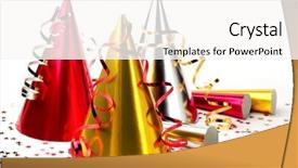  Presentation with new year - Theme with new year's party decoration background and a white colored foreground