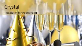  Presentation with decoration - Slides having new year's party decoration background and a yellow colored foreground