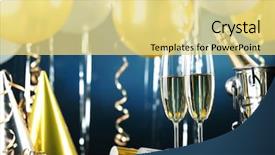  Presentation with new year - Audience pleasing presentation consisting of businessman in cafe using coffee break to do paperwork backdrop and a gray colored foreground