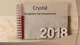  Presentation with 2018 - Colorful presentation theme enhanced with new year's resolution backdrop and a coral colored foreground