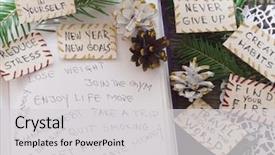  Presentation with resolutions - Amazing PPT layouts having new year's resolutions backdrop and a light gray colored foreground