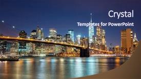  Presentation with new york night - Colorful PPT theme enhanced with new york - view of manhattan backdrop and a ocean colored foreground