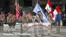  Presentation with boy scouts - Presentation theme with new-york-11-nov-2016 background and a gray colored foreground
