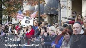  Presentation with veterans - Presentation theme consisting of new-york-11-nov-2016 background and a dark gray colored foreground
