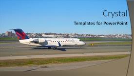  Presentation with airport city - Audience pleasing presentation design consisting of new-york-april-05-2016 backdrop and a light blue colored foreground