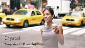  Presentation with new york - Audience pleasing PPT layouts consisting of new-york-asian-business-woman backdrop and a mint green colored foreground