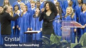 Presentation with opening ceremony - Presentation enhanced with new-york-august-28-singer background and a ocean colored foreground