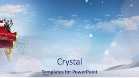  Presentation with santa sleigh - Presentation theme having new york christmas - digital composite of cloudy sky background and a sky blue colored foreground