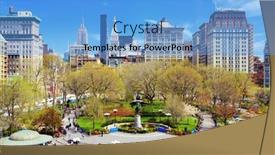  Presentation with city buildings - Beautiful PPT layouts featuring new-york-city-april-17 backdrop and a light blue colored foreground