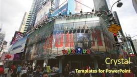 Presentation with times square - PPT layouts enhanced with new-york-city-april-19 background and a tawny brown colored foreground