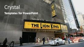  Presentation with lion king - PPT theme featuring new-york-city-april-19 background and a dark gray colored foreground