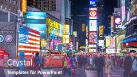 Presentation with broadway - Presentation theme having new-york-city-april-8 background and a violet colored foreground