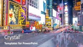  Presentation with broadway - Colorful PPT theme enhanced with new-york-city-april-8 backdrop and a seafoam green colored foreground