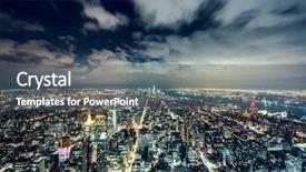  Presentation with new york night - Amazing slide deck having new york city at night backdrop and a ocean colored foreground
