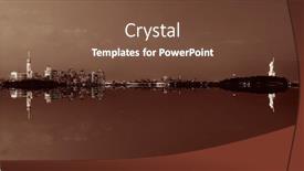  Presentation with new york night - Amazing slide set having new-york-city-at-night backdrop and a tawny brown colored foreground
