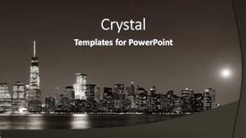  Presentation with new york night - PPT theme having new-york-city-at-night background and a tawny brown colored foreground