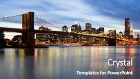  Presentation with new york night - Amazing presentation theme having new york city at night backdrop and a gray colored foreground