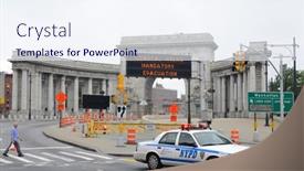  Presentation with traffic police - Theme enhanced with new-york-city-august-27 background and a sky blue colored foreground